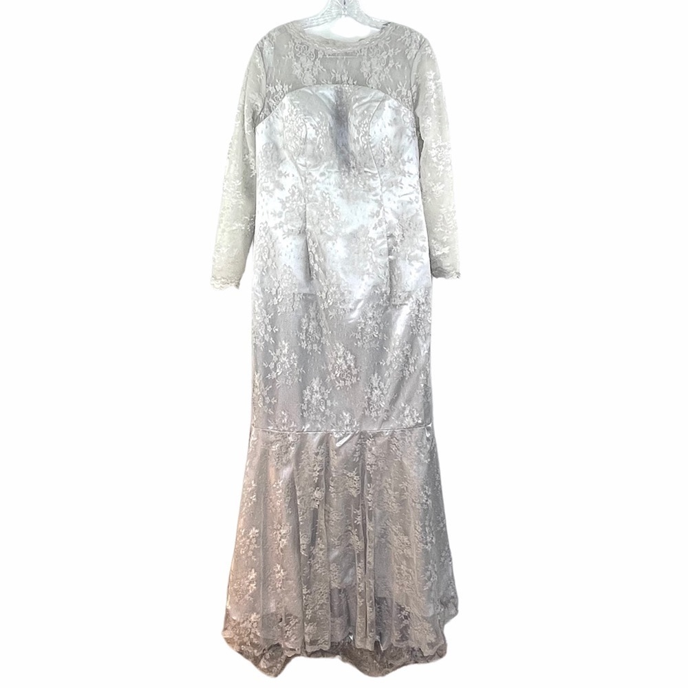 NWT Bridess Silver Grey Lace Mermaid Style Mother of the Bride Wedding Dress 16